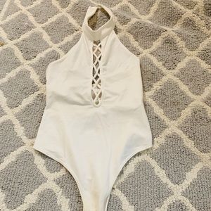 White and cute bodysuit